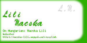 lili macska business card